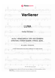Sheet music, chords LUNA - Verlierer