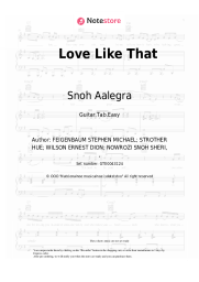 Sheet music, chords Snoh Aalegra - Love Like That