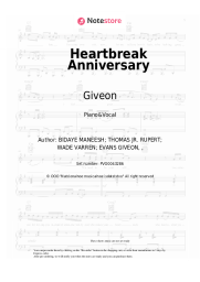 Sheet music, chords Giveon - Heartbreak Anniversary