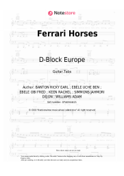 Sheet music, chords D-Block Europe, Raye - Ferrari Horses