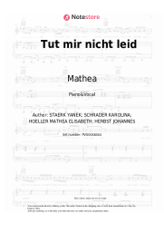 Sheet music, chords Mathea - Tut mir nicht leid