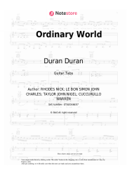 Sheet music, chords Duran Duran - Ordinary World