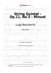 Sheet music, chords Luigi Boccherini - String Quintet - Op.11, No.5 - Minuet