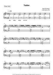 Sheet music, chords Olivia Rodrigo - traitor