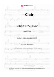 Sheet music, chords Gilbert O'Sullivan - Clair