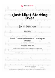 Sheet music, chords John Lennon - (Just Like) Starting Over