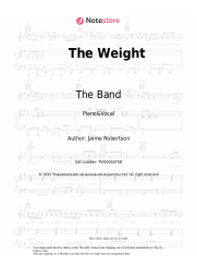 Sheet music, chords The Band - The Weight