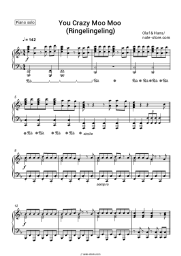 Sheet music, chords Olaf & Hans - You Crazy Moo Moo (Ringelingeling)