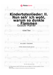Sheet music, chords Gustav Mahler - Kindertotenlieder: II. Nun seh' ich wohl, warum so dunkle Flammen