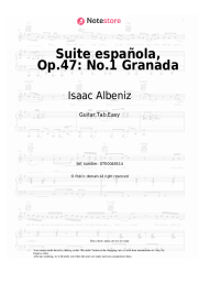 Sheet music, chords Isaac Albeniz - Suite española, Op.47: No.1 Granada