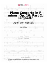 Sheet music, chords Adolf von Henselt - Piano Concerto in F minor, Op. 16: Part 2. Larghetto
