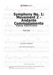 Sheet music, chords Vasily Kalinnikov - Symphony No. 1: Movement 2 - Andante Commodamento