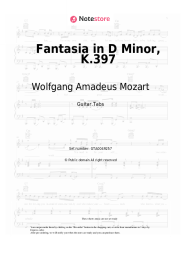 Sheet music, chords Wolfgang Amadeus Mozart - Fantasia in D Minor, K.397