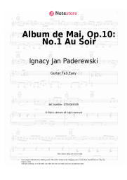 Sheet music, chords Ignacy Jan Paderewski - Album de Mai, Op.10: No.1 Au Soir