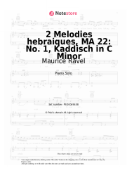 Sheet music, chords Maurice Ravel - Deux Melodies hebraiques, MA 22: No. 1, Kaddisch in C Minor