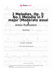 Sheet music, chords Anton Rubinstein - 2 Melodies, Op. 3: No.1 Melodie in F major (Moderato assai )