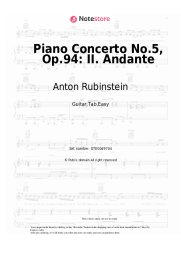 Sheet music, chords Anton Rubinstein - Piano Concerto No.5, Op.94: II. Andante