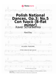 Sheet music, chords Xaver Scharwenka - Polish National Dances, Op.3: No.5 Con fuoco (B-flat minor)