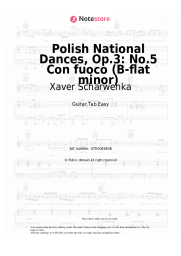 Sheet music, chords Xaver Scharwenka - Polish National Dances, Op.3: No.5 Con fuoco (B-flat minor)