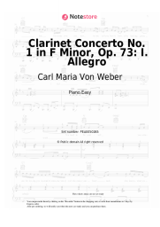Sheet music, chords Carl Maria Von Weber - Clarinet Concerto No. 1 in F Minor, Op. 73: I. Allegro
