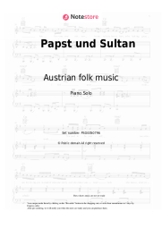 Sheet music, chords Austrian folk music - Papst und Sultan