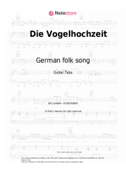 Sheet music, chords German folk song - Die Vogelhochzeit