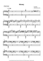 Sheet music, chords Cardi B - Money