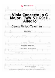Sheet music, chords Georg Philipp Telemann - Viola Concerto in G Major, TWV 51:G9: II. Allegro
