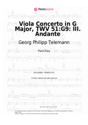 Sheet music, chords Georg Philipp Telemann - Viola Concerto in G Major, TWV 51:G9: III. Andante