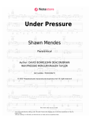 Sheet music, chords Shawn Mendes, Teddy<3 - Under Pressure