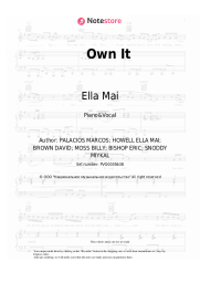 Sheet music, chords Ella Mai - Own It