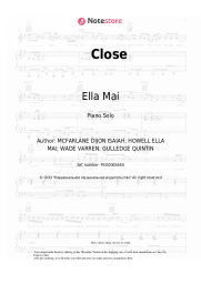 Sheet music, chords Ella Mai - Close