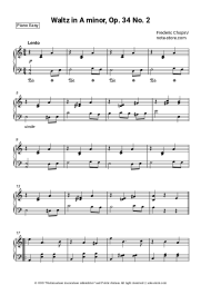 Sheet music, chords Frederic Chopin - Waltz in A minor, Op. 34 No. 2