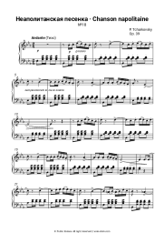 Sheet music, chords P. Tchaikovsky - Neapolitan song (Children's Album, Op.39)