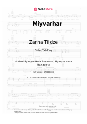 Sheet music, chords Zarina Tilidze - Miyvarhar