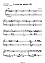 Sheet music, chords LEA, Cyril - Immer wenn wir uns sehn