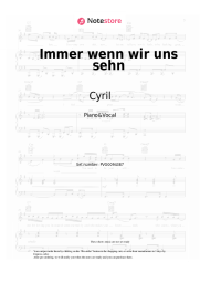 Sheet music, chords LEA, Cyril - Immer wenn wir uns sehn