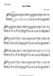 Sheet music, chords Harry Styles - As It Was