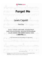Sheet music, chords Lewis Capaldi - Forget Me