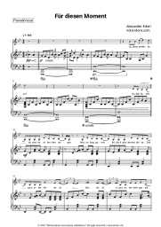 Sheet music, chords Alexander Eder - Für diesen Moment