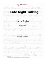 Sheet music, chords Harry Styles - Late Night Talking