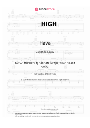 Sheet music, chords Hava, DARDAN - HIGH