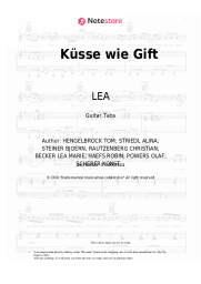 Sheet music, chords LEA, LUNA - Küsse wie Gift